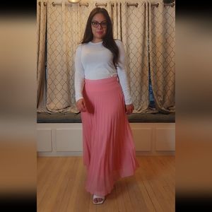 Zara pleated pink skirt
